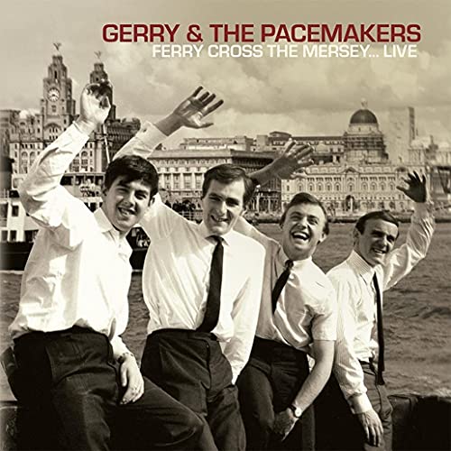 Gerry & The Pacemakers album cover with band members waving, Liverpool skyline.