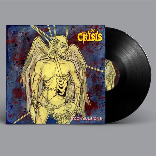 Vinyl record and album cover featuring a distressed, stitched angel drawing.