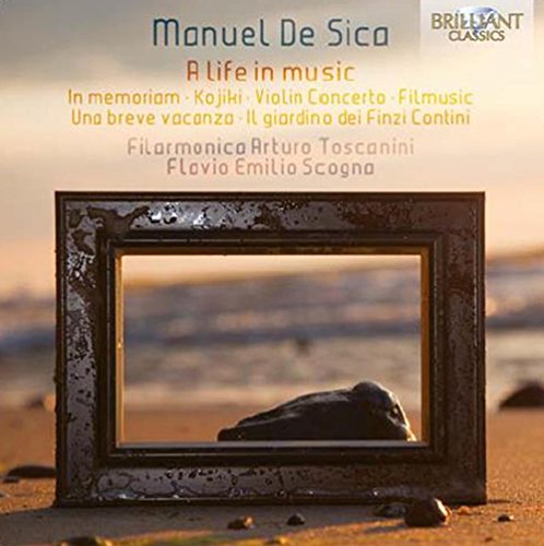 CD cover for "De Sica/A Life in Music" with a beach scene.