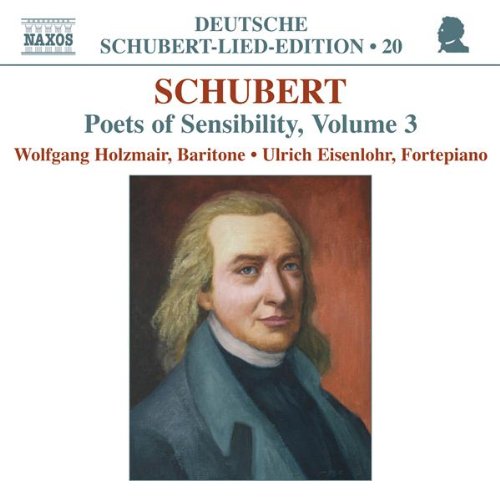 CD cover featuring a portrait of Franz Schubert and text details.