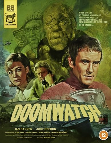 Blu-ray cover for "Doomwatch" featuring concerned faces and a stone head.
