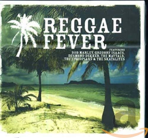 CD cover for āReggae Feverā with palm trees and ocean scene.