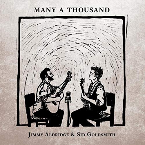 CD cover: black and white illustration of two men with guitars.