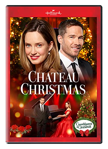 DVD cover for "Chateau Christmas" featuring a couple and festive decor.