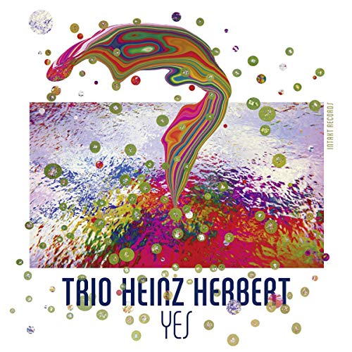 CD cover for Trio Heinz Herbert’s “Yes” with colorful, abstract paint swirl.