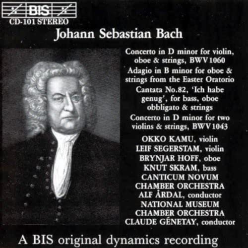 CD cover featuring a portrait of Johann Sebastian Bach and concert details.