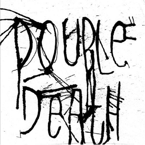 Black, abstract text reading "DOUBLE DEATH" on a white background.