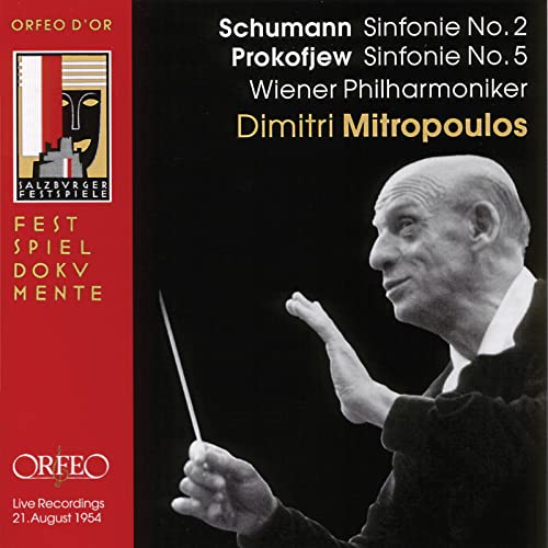 CD cover: Dimitri Mitropoulos conducting, red and black design.