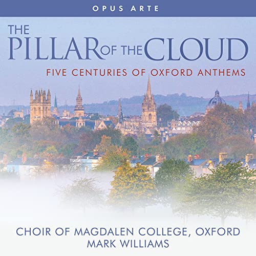 CD cover: Oxford skyline shrouded in mist, title "The Pillar Of The Cloud".