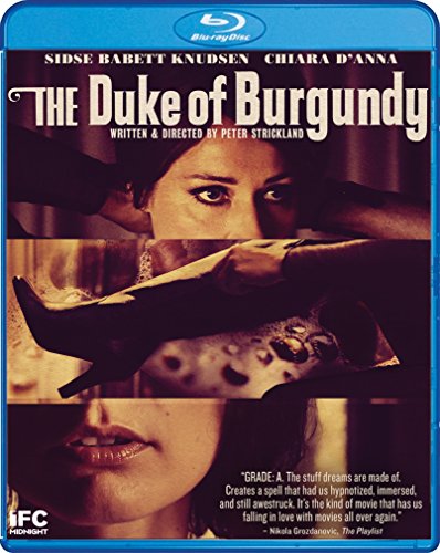 DVD cover for "The Duke of Burgundy" featuring a woman’s face and shoes.