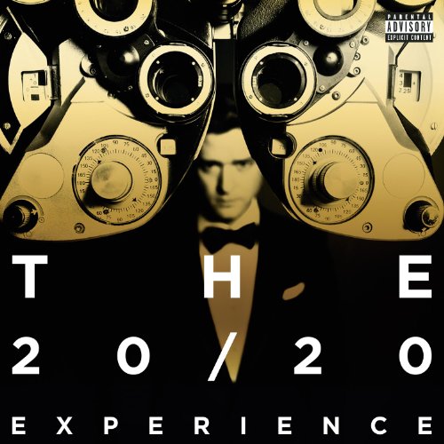 Justin Timberlake album cover: a man framed by vintage recording equipment.