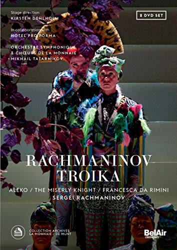 DVD cover for Rachmaninov’s “Troika” featuring performers in colorful costumes.