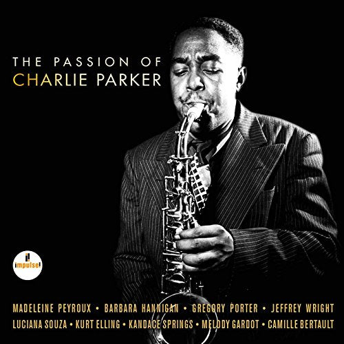 Black and white album cover featuring Charlie Parker playing the saxophone.