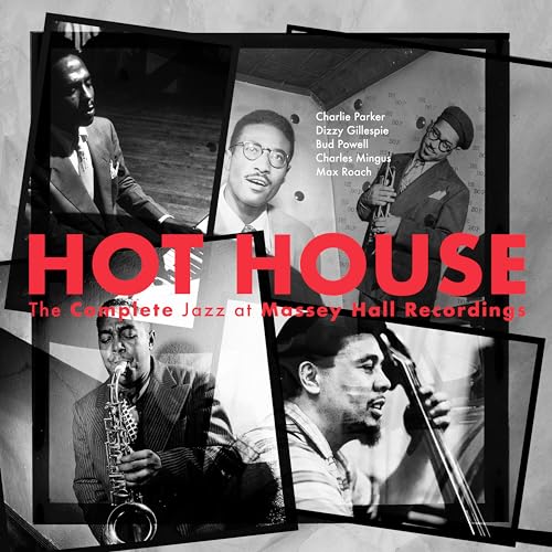 Black and white photos of jazz musicians with album title "Hot House.