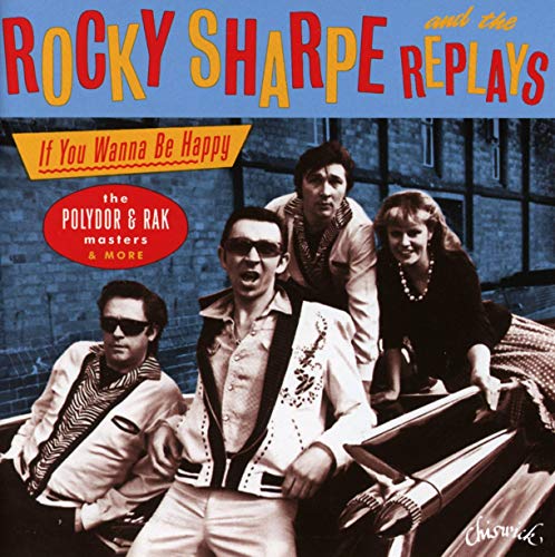 CD cover featuring Rocky Sharpe and the Replays posing in front of a car.