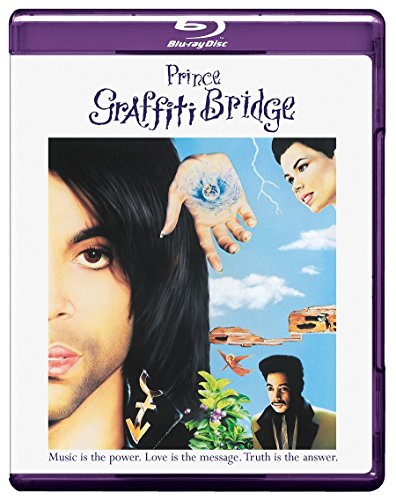 Graffiti Bridge" Blu-ray cover featuring Prince and Ingrid Chavez in a collage.
