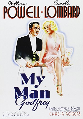 My Man Godfrey" DVD cover featuring William Powell and Carole Lombard.