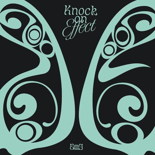 Billlie “Knock-on Effect” CD cover: teal butterfly wing design on black.