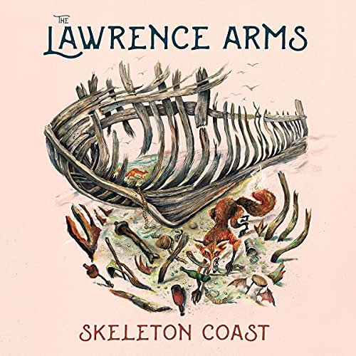 Album cover featuring a wooden shipwreck skeleton and a fox on a beachSSL beach.