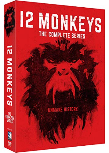 Red DVD case for “12 Monkeys” featuring a distressed monkey face.