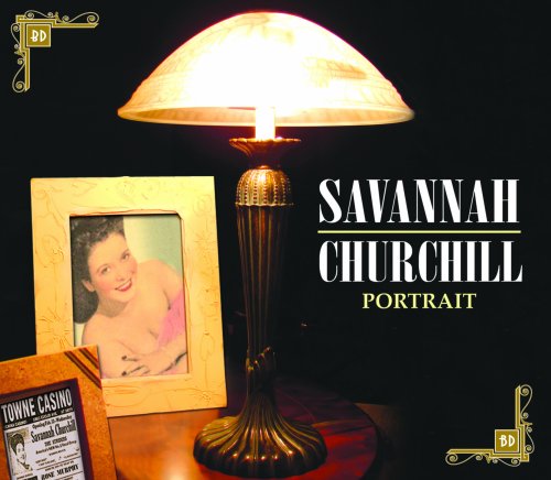 CD cover featuring a lamp, framed portrait, and text "Savannah Churchill Portrait".