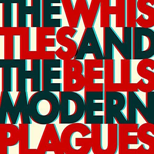 Vinyl record cover with overlapping red, black, and teal text.