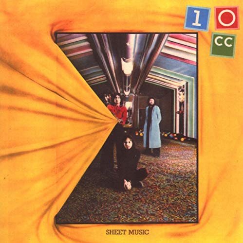 10cc "Sheet Music" CD cover with band members in a hallway.