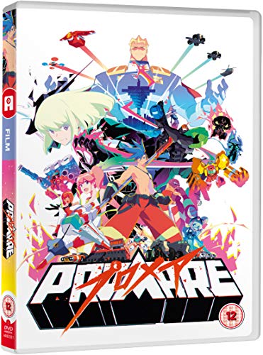Promare DVD cover featuring colorful anime characters and fiery designs.