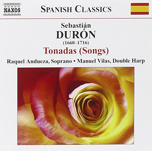 CD cover for Sebastián Durón's "Tonadas (Songs)" featuring a rose.