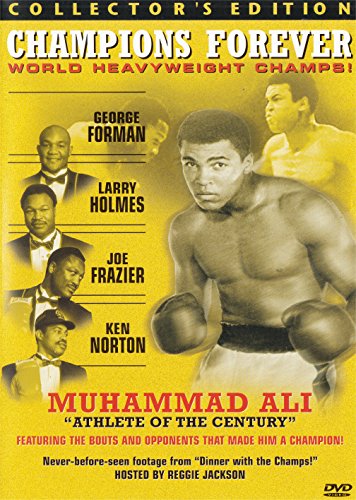 DVD cover featuring Muhammad Ali and other heavyweight boxing champions on a yellow background.