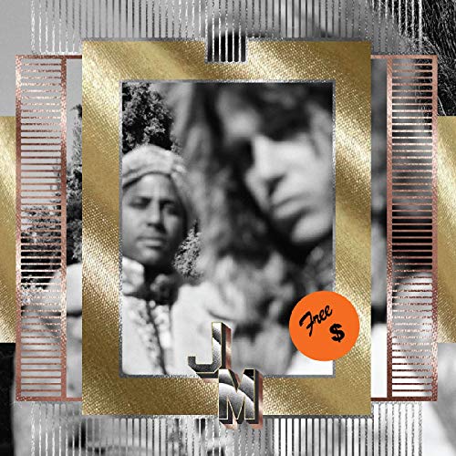 CD cover with blurred portraits, gold frame, and orange "Free $" sticker.
