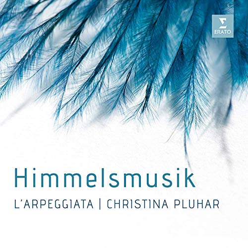 CD cover with blue feathers and the title "Himmelsmusik" in white text.