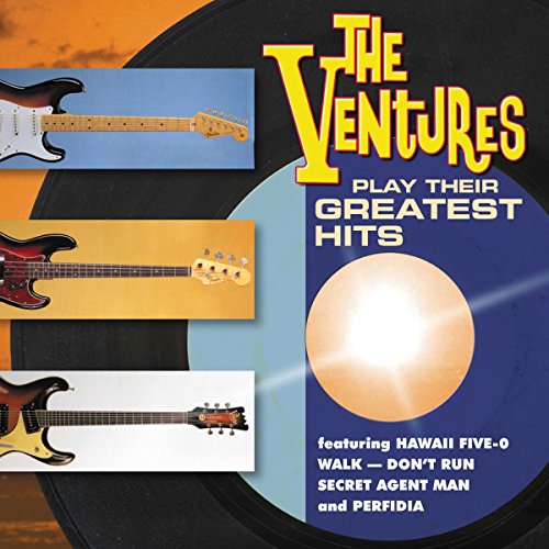CD cover for The Ventures’ “Greatest Hits” featuring guitars and band logo.