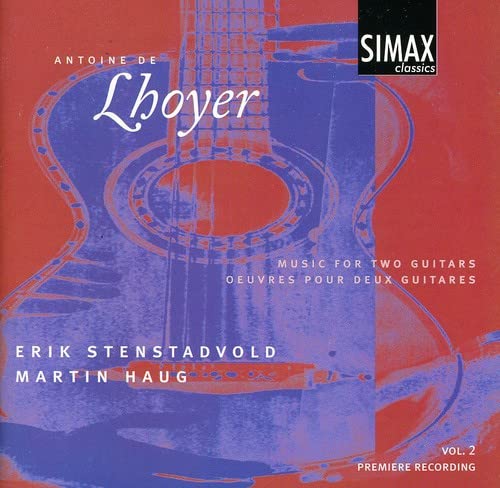 CD cover: guitars, blue and red abstract design, "Antoine De Lhoyer.