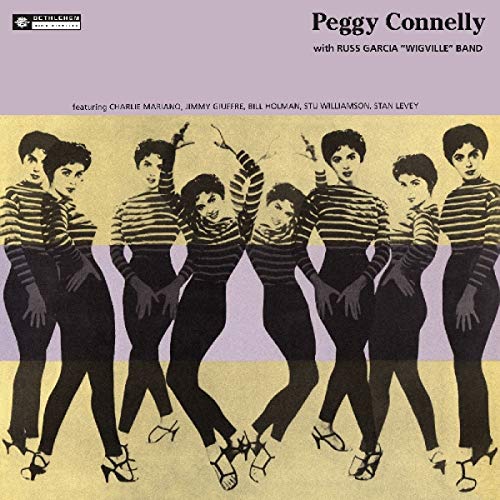 Album cover: Peggy Connelly with multiple images of a woman in striped shirt.