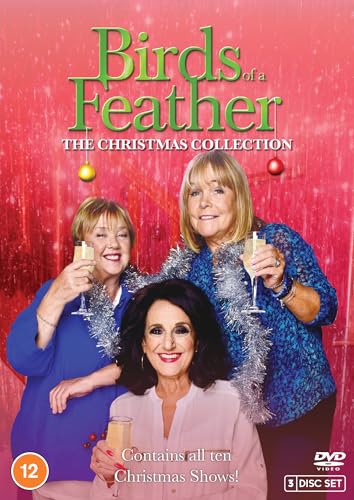 DVD cover featuring three women toasting with champagne, “Birds of a Feather”.