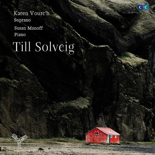CD cover with dark mountain landscape, red cabin, and text details.