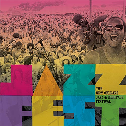 CD cover for "Jazz Fest!" with a crowd and colorful text overlay.