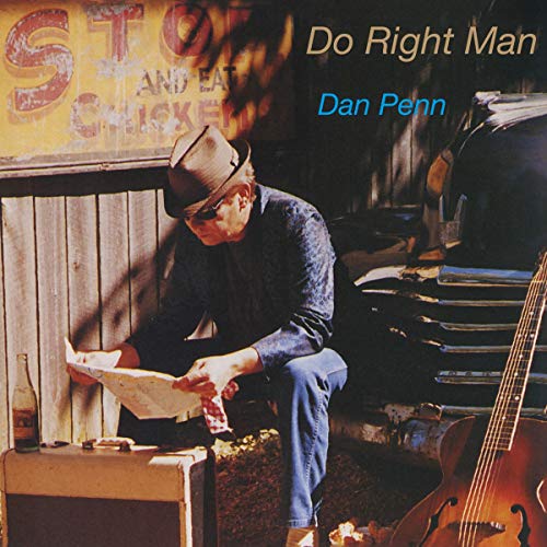 CD cover: Dan Penn, seated with guitar and vintage signage.