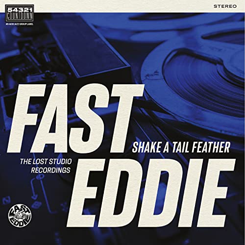 CD cover for "Fast Eddie - Shake A Tail Feather" with turntable imagery.