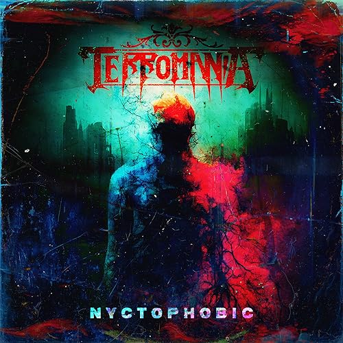 Vinyl album cover: dark cityscape with a shadowy, distressed figure.