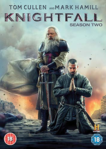 Knightfall" Season 2 DVD cover featuring two men in medieval attire.