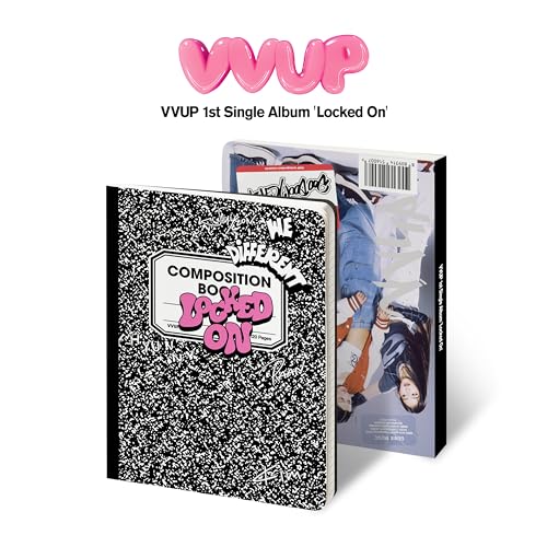 Vvup “Locked On” CD album cover resembling a black composition notebook.