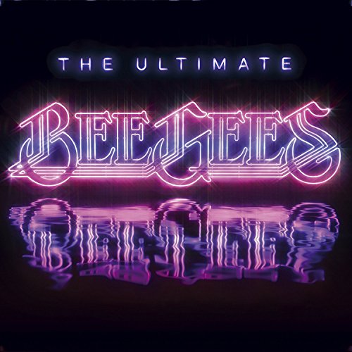 CD cover for "The Ultimate Bee Gees" with neon-style band logo.