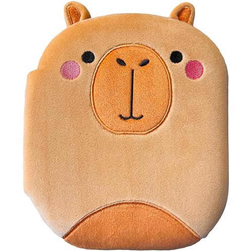 Soft, plush capybara toy with rounded features and a gentle expression.