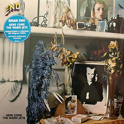 Brian Eno’s “Here Come The Warm Jets” vinyl album cover with still life imagery.
