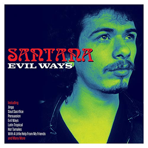 Santana - Evil Ways" 3CD box set cover featuring Carlos Santana’s portrait.