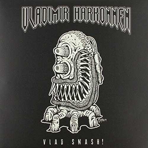 Black vinyl record cover with a grotesque, mechanical monster illustration.