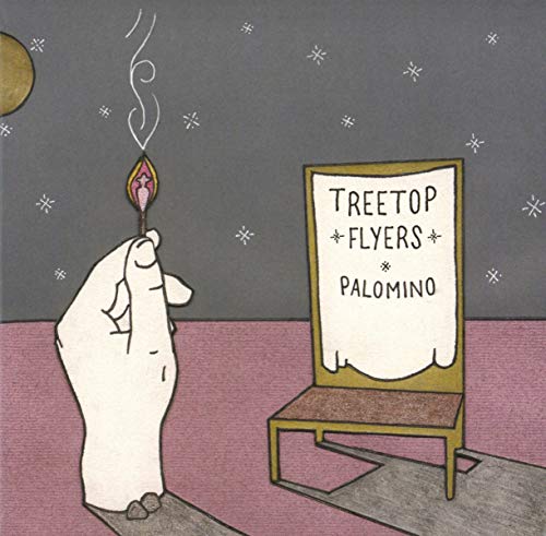 CD cover: hand holding a lit match, easel with text "Treetop Flyers.