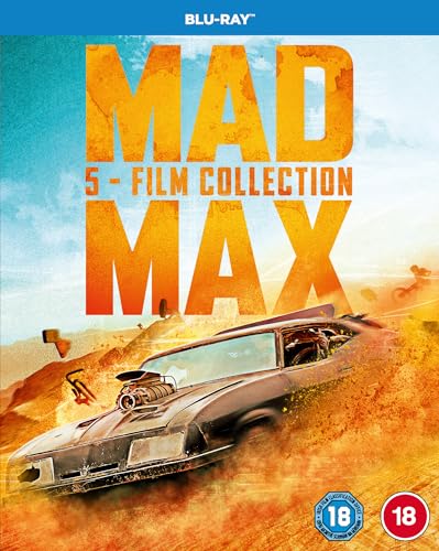 “Mad Max” Blu-ray cover featuring a car chase in a desert landscape.
